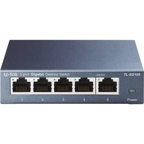 [00001598] 5PORT GIGABIT DESKTOP SWITCH STEEL DESIGN DESKTOP/WALL-MOUNTING
